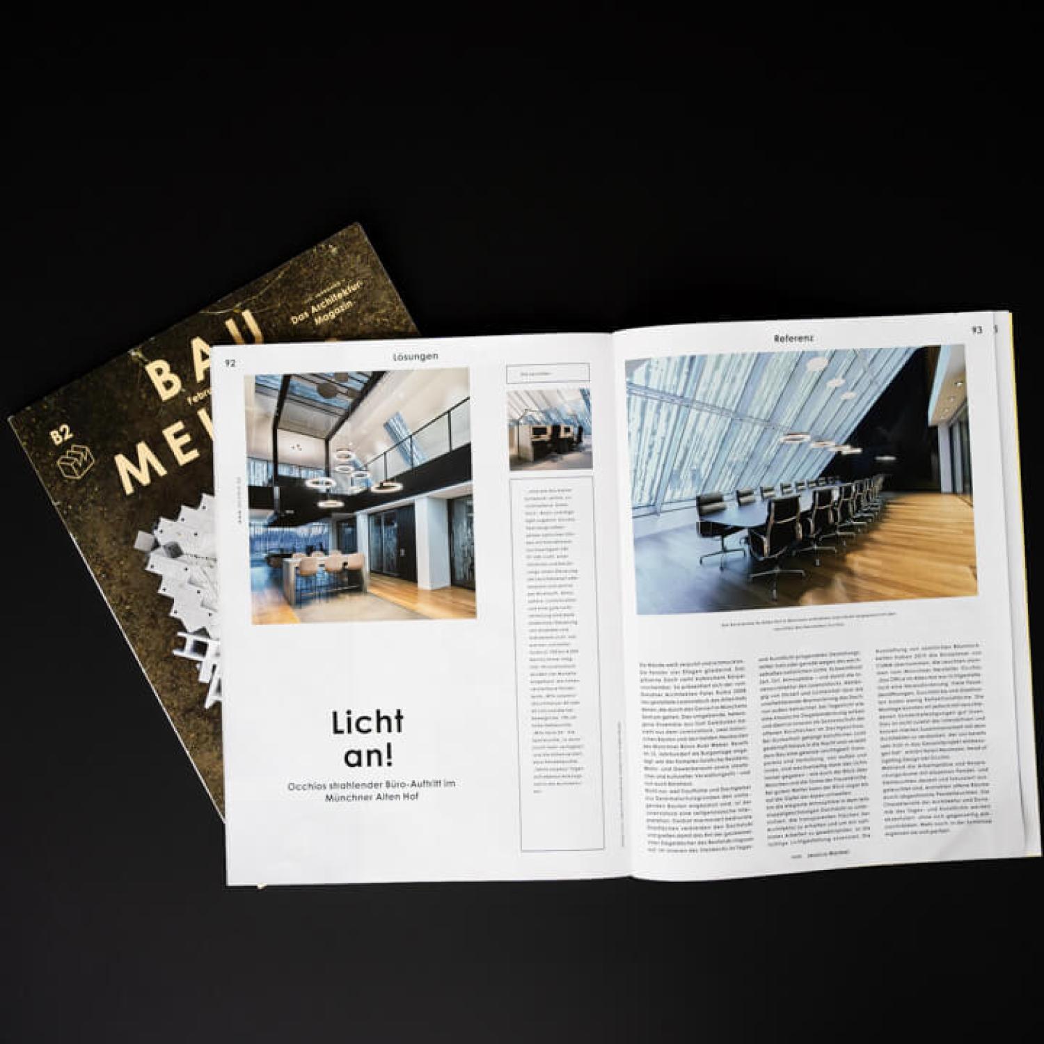 Architekturmagazin BAUMEISTER bietet Einblicke – Licht an für EHM mit Occhio und CSMM – architecture matters