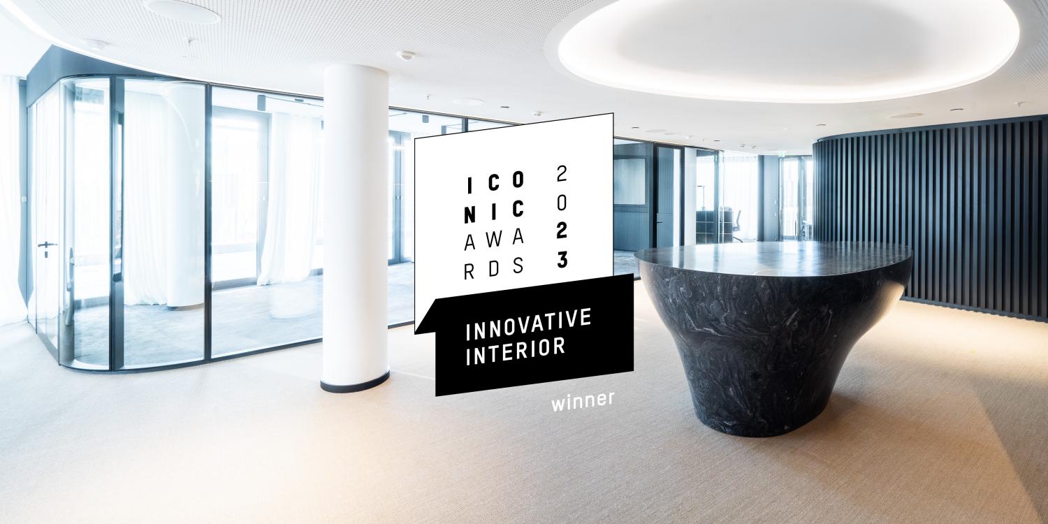 CSMM Wins ICONIC AWARDS Innovative Interior For Sculptural Reception   Iconic Bayern Projekt Tresen2 