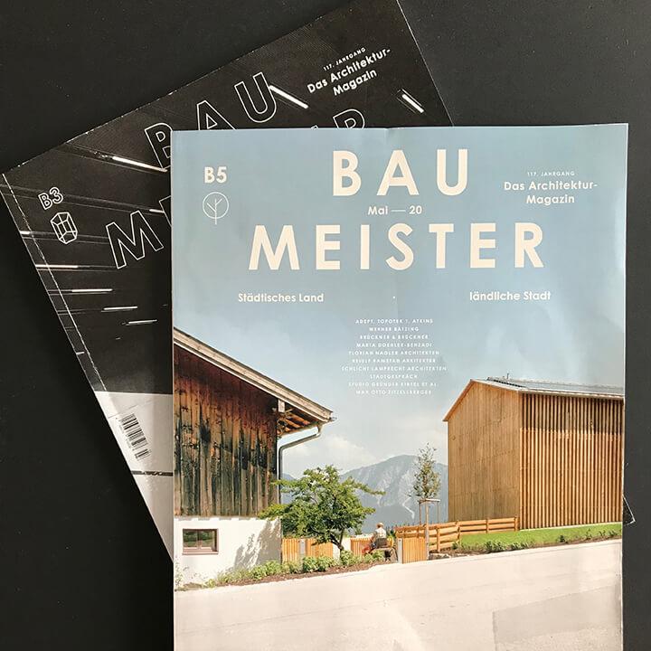 CSMM im Architekturmagazin BAUMEISTER mit Bürohund Sam als Preisträger des New-Monday-Contests BÜROHUND 2020