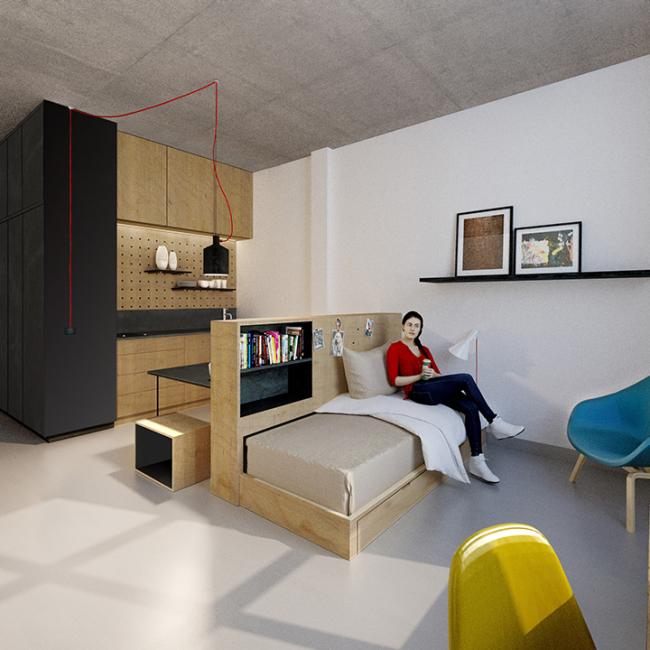 Redevelopment von Gebäuden: Visualisierung eines Studenten-Wohnheim von CSMM